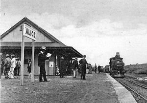 Die Alice-treinstasie, ongeveer 1900.